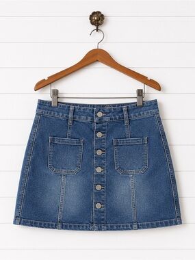 Rebel By Right blue stretch ultra micro mini denim jean skirt JR 3